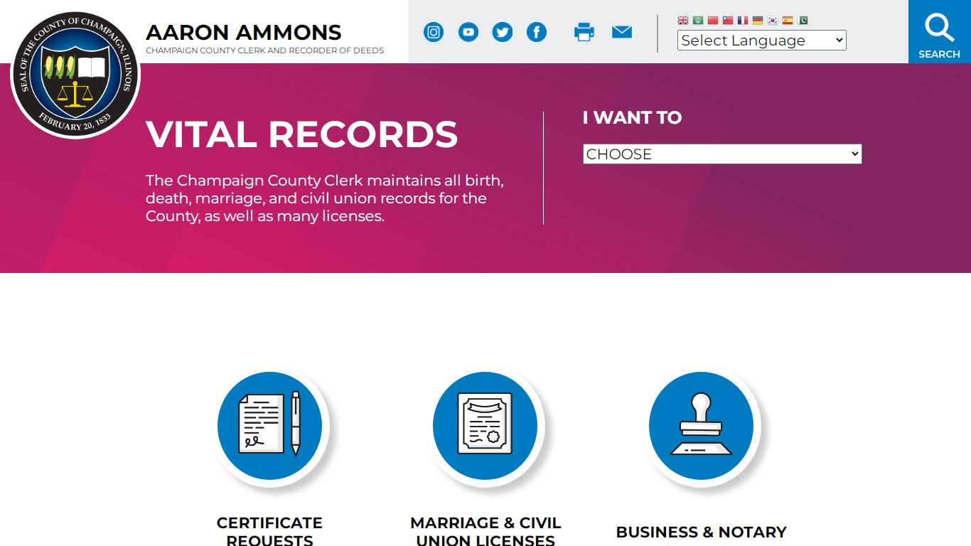 Vital Records - Champaign County Clerk